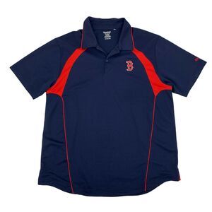 Reebok Boston Red Sox Polo Shirt Men's Size XL Navy Blue Short Sleeve Quick Dry